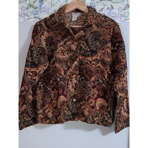 Coldwater Creek Medium Colorful Tapestry Paisley Casual Event Occasion Jacket